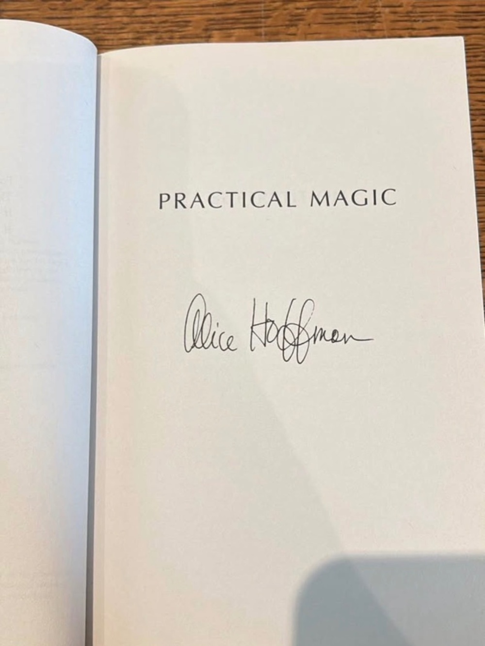 Signed Practical Magic book by Alice Hoffman.